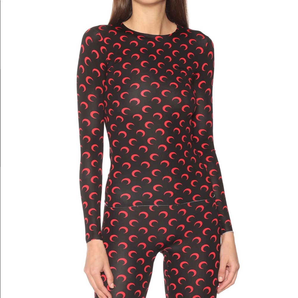 Marine Serre top in Black and Red